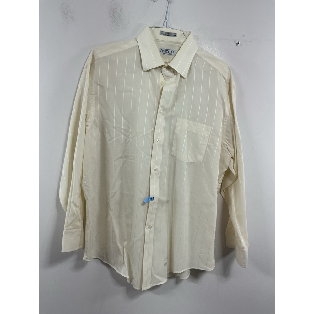 Mens Damon Long Sleeve Button Down Dress Shirt 33 (17) Yellow